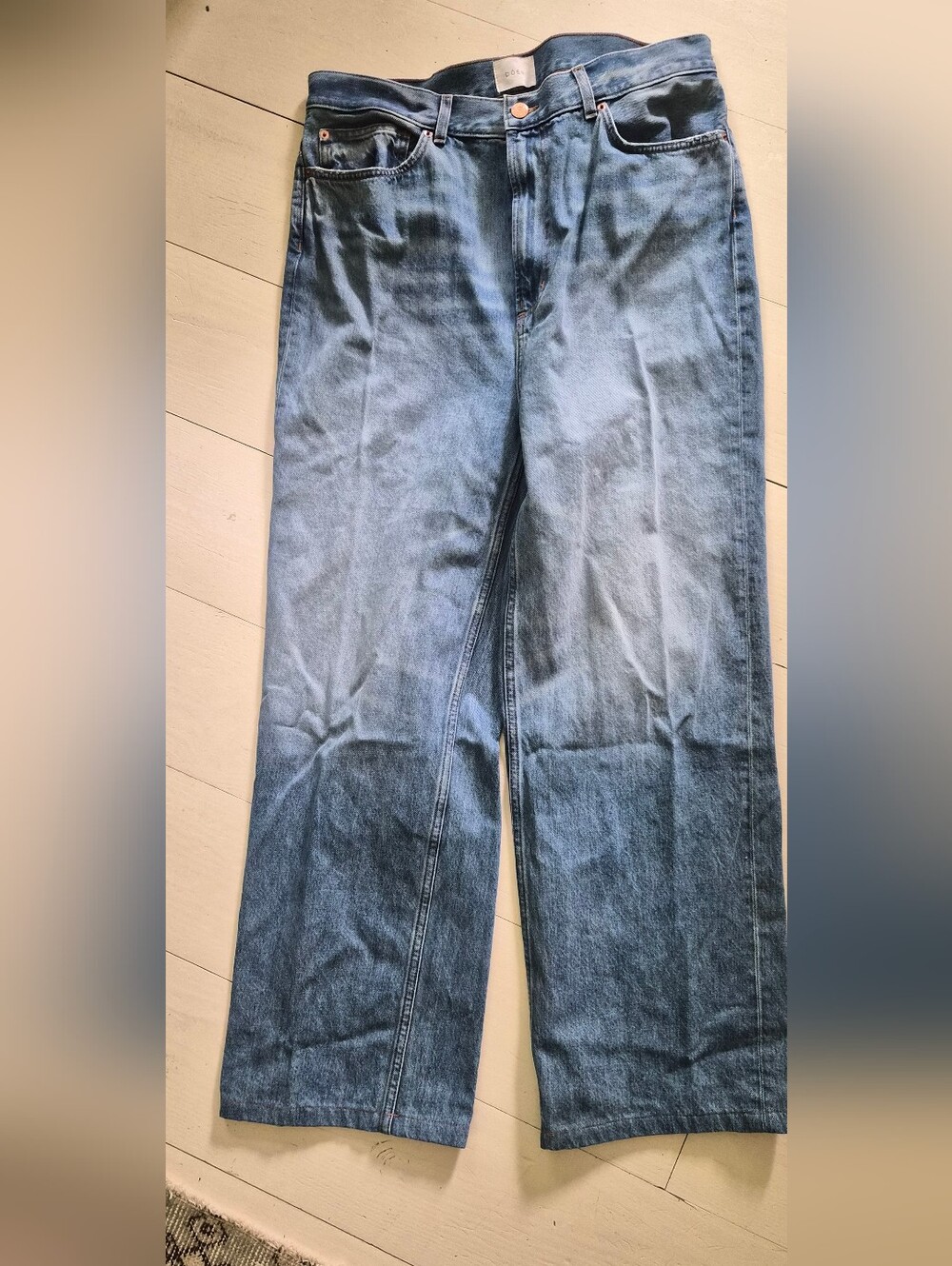 DÔEN Wide Leg Jeans Size 34 High Rise Cropped Denim Rare